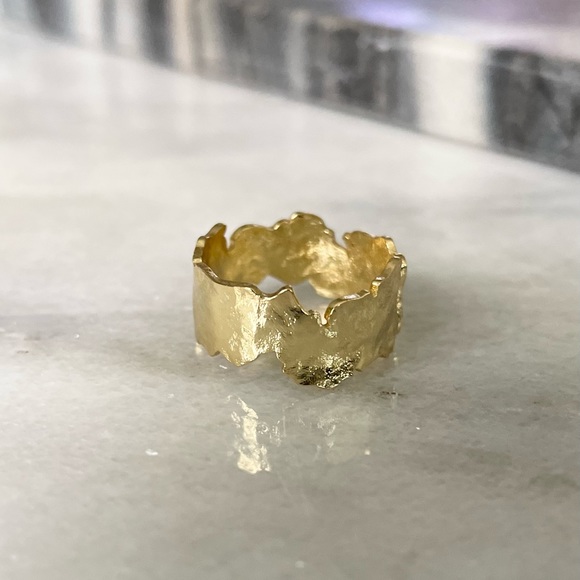 Estrella & Luna Jewelry - 18k Gold Leaf Electroplated Ring